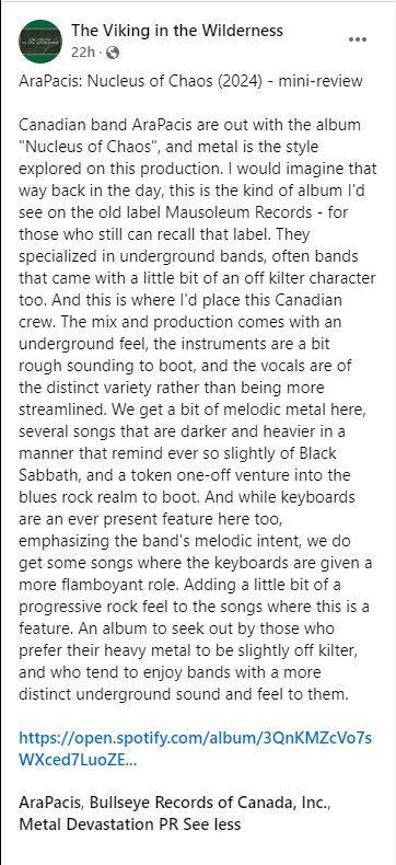 The Viking in the Wilderness Facebook Review